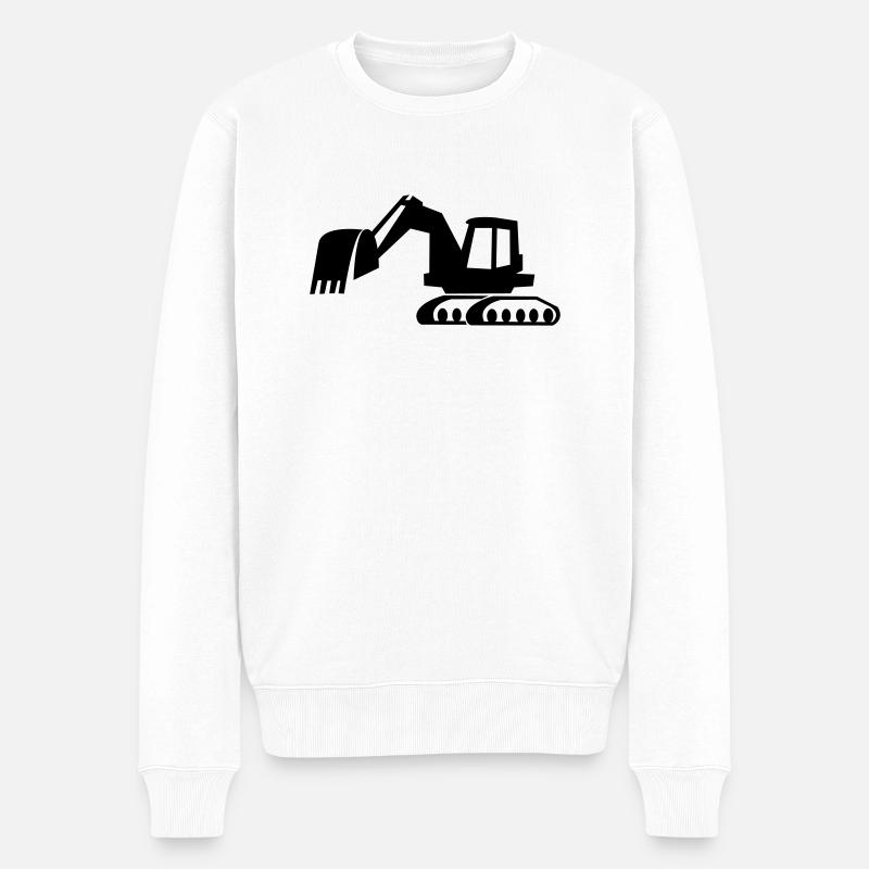 bagger_1 - Männer Premium Bio Pullover - Weiß