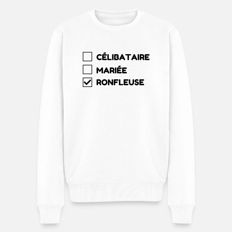 Ronfler / Ronfleur / Ronfleuse / Ronflement - Pull Premium bio Homme - blanc
