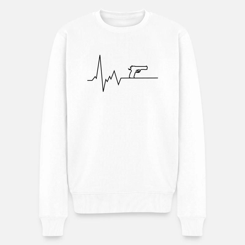 Pistolet Heartbeat - Pull Premium bio Homme - blanc