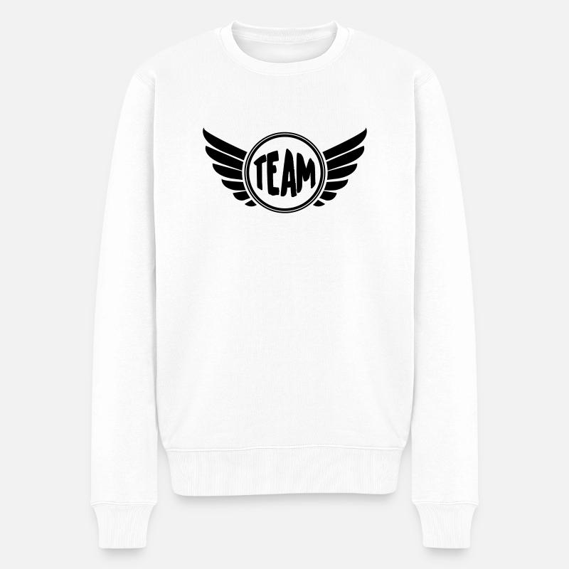 team - Männer Premium Bio Pullover - Weiß