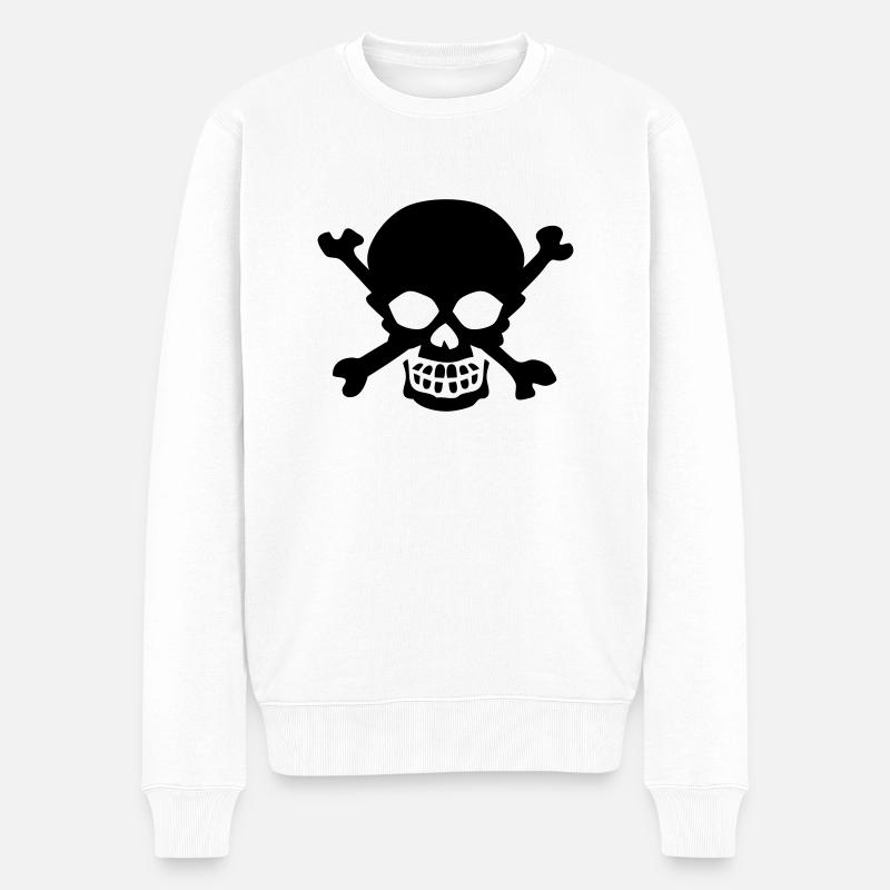 Kopf des Todes Gefahr icone - Männer Premium Bio Pullover - Weiß