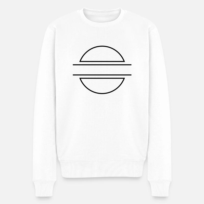 Halbkreise mit Banner F - Männer Premium Bio Pullover - Weiß