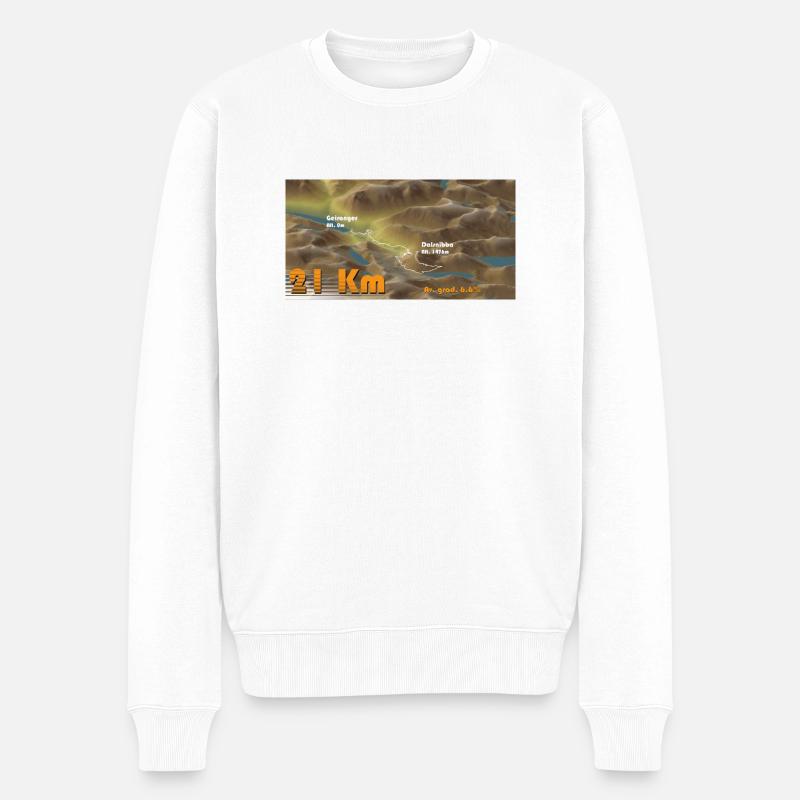 Geiranger-Dalsnibba - Männer Premium Bio Pullover - Weiß