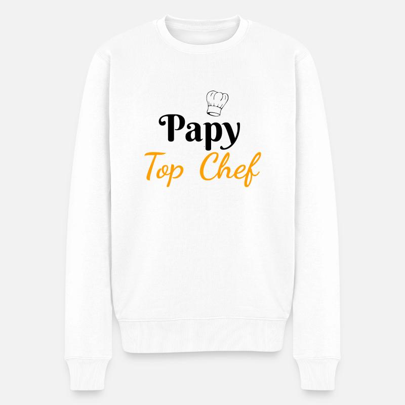 Papy Top Chef - Pull Premium bio Homme - blanc