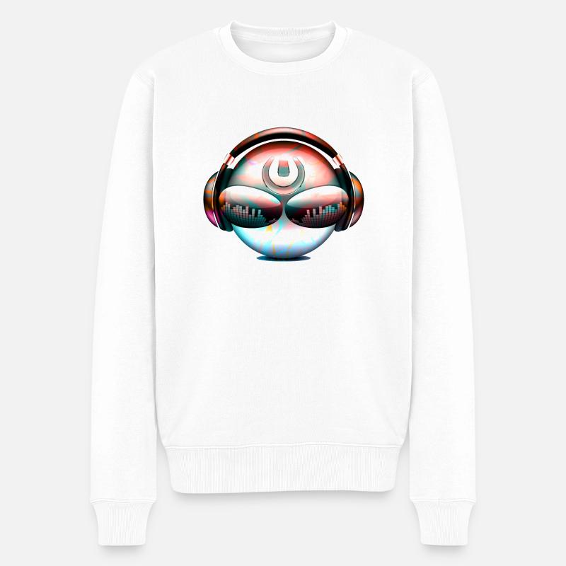 Discjockey Musik - Männer Premium Bio Pullover - Weiß