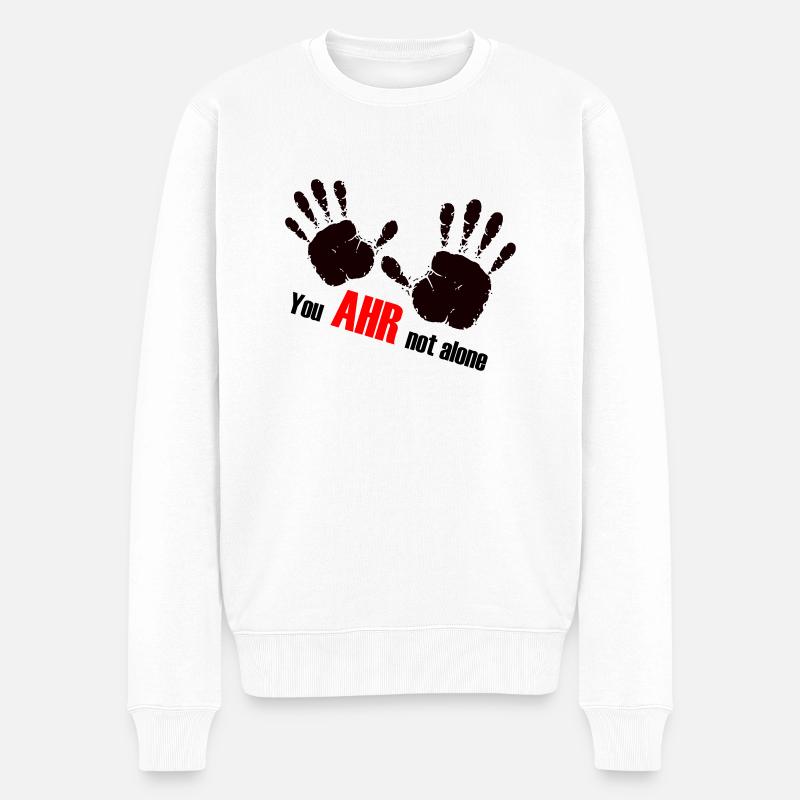 We AHR together | Ahrtal Hochwasser SolidAHRität - Männer Premium Bio Pullover - Weiß