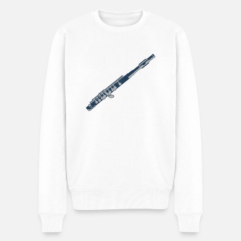 Flûte traversière - Pull Premium bio Homme - blanc
