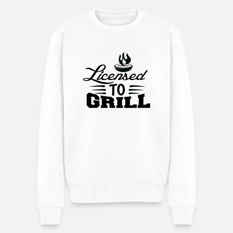 Licensed To Grill - Männer Premium Bio Pullover - Weiß