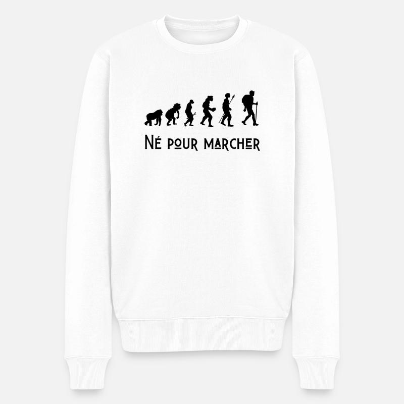 né pour marcher évolution - Pull Premium bio Homme - blanc