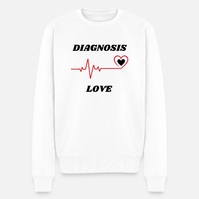 Diagnose Liebe - Männer Premium Bio Pullover - Weiß