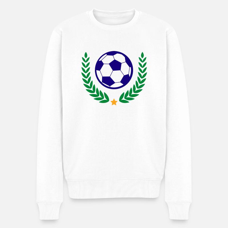 Fußball Soccer - Männer Premium Bio Pullover - Weiß