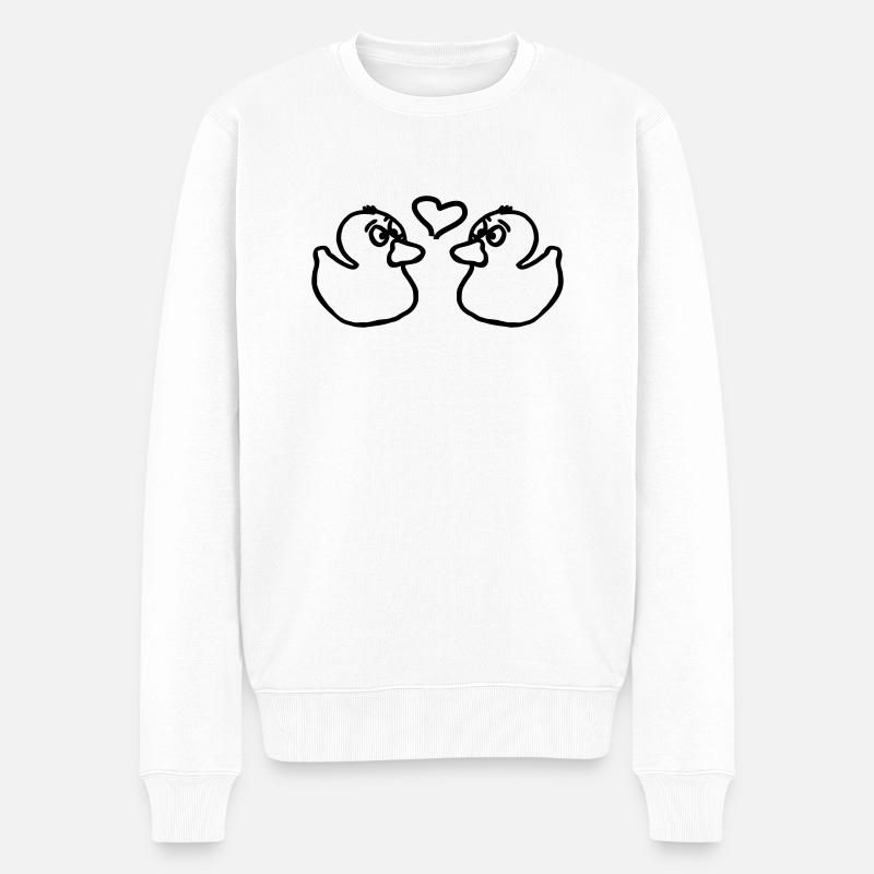 Des canards avec du cœur - Pull Premium bio Homme - blanc