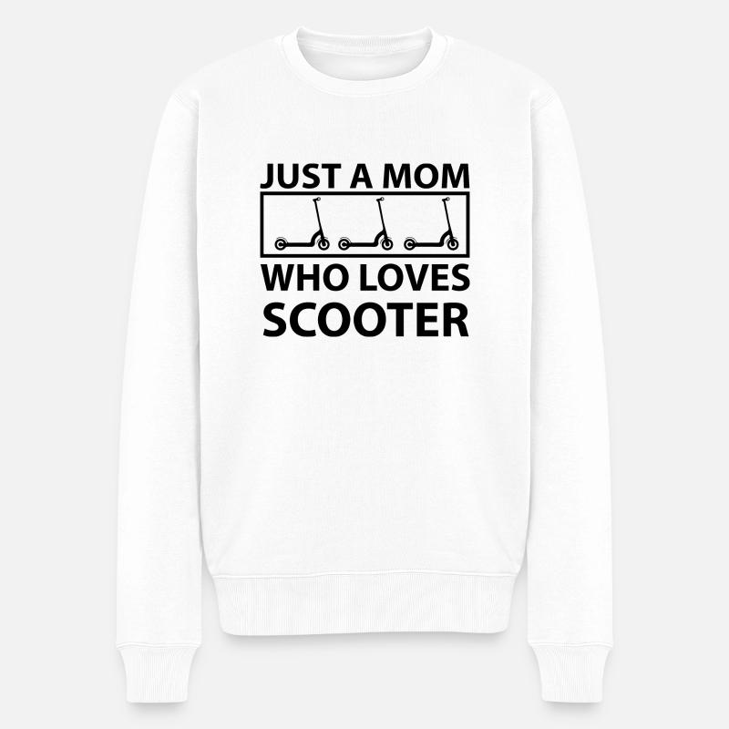 E-Scooter E-Roller Scooter - Männer Premium Bio Pullover - Weiß