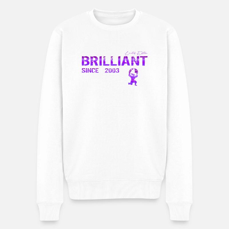 Brilliant since 2003 - Männer Premium Bio Pullover - Weiß