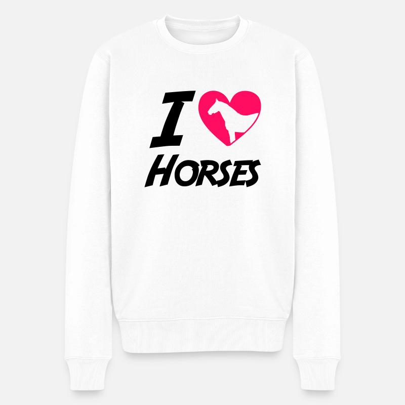 Amour du cheval - Pull Premium bio Homme - blanc