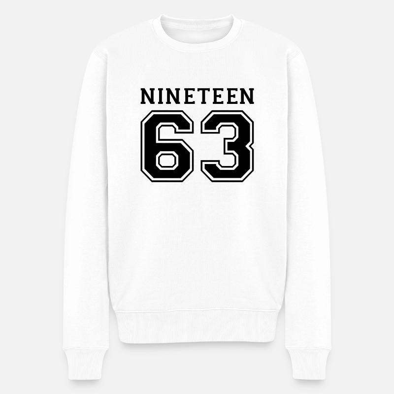 1963 - Männer Premium Bio Pullover - Weiß