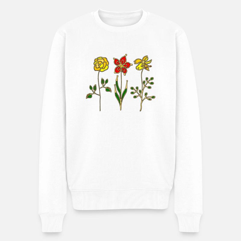 Fleur - Pull Premium bio Homme - blanc