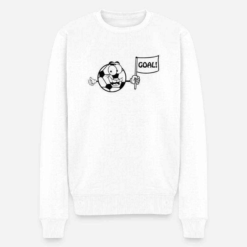 Fußball Soccer - Männer Premium Bio Pullover - Weiß