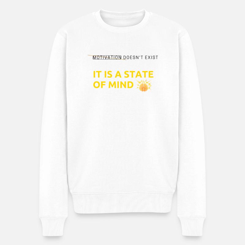 La motivation n’existe pas MIND - Pull Premium bio Homme - blanc