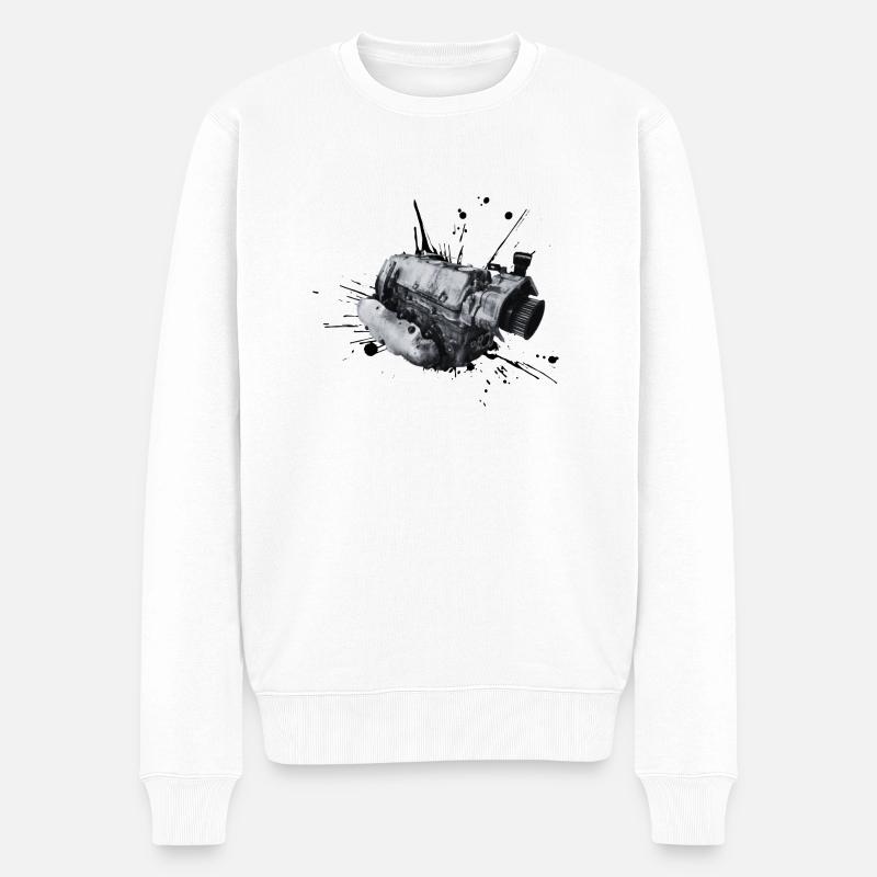 Power from Within - Zylinderkopf - Männer Premium Bio Pullover - Weiß