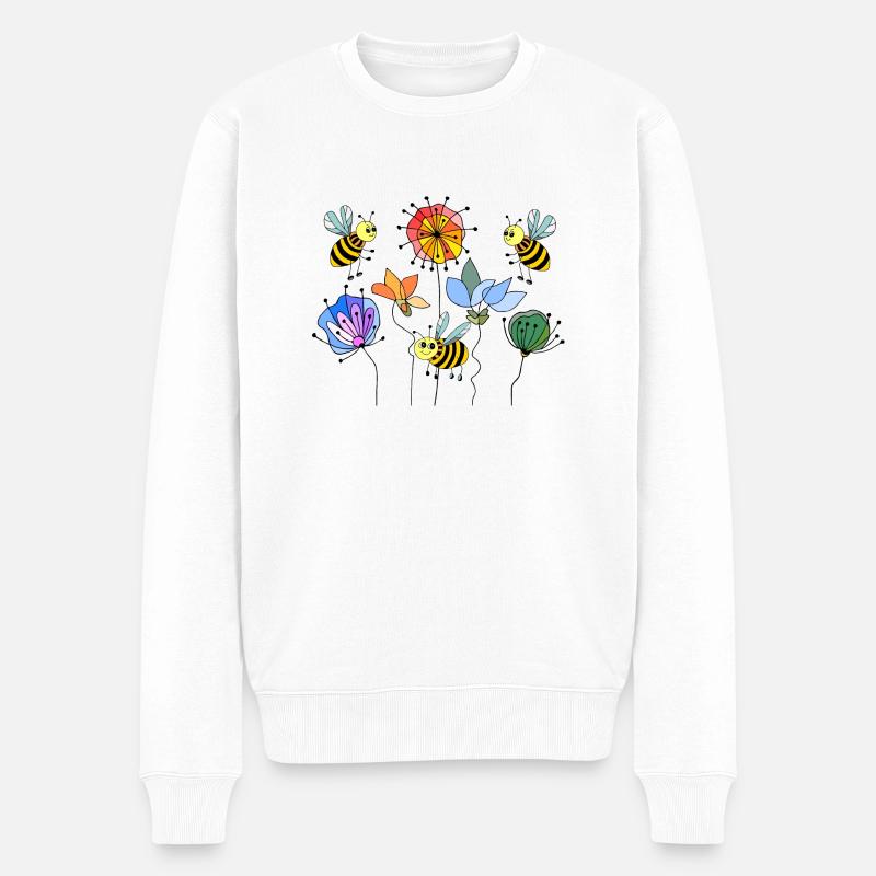 Bienen - Männer Premium Bio Pullover - Weiß