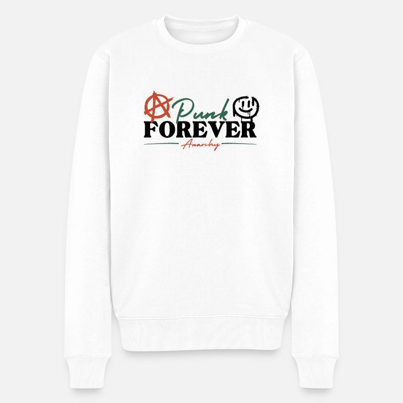 Punk Forever - Anarchy - Männer Premium Bio Pullover - Weiß