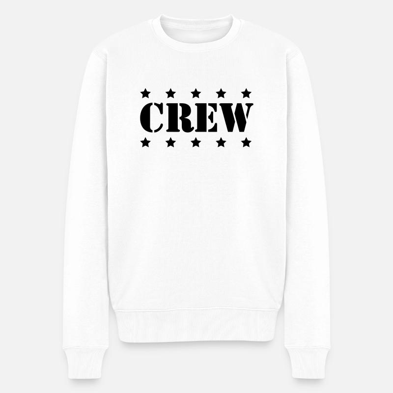 crew - Männer Premium Bio Pullover - Weiß