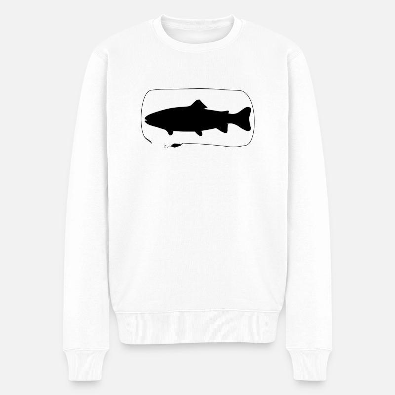 Truite à la cuillère - Pull Premium bio Homme - blanc