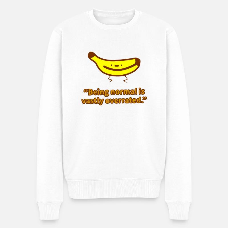 funny banana drama! - Männer Premium Bio Pullover - Weiß