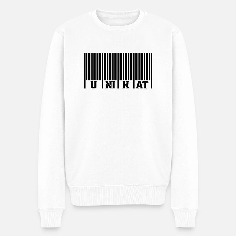 barcode unikat - Männer Premium Bio Pullover - Weiß