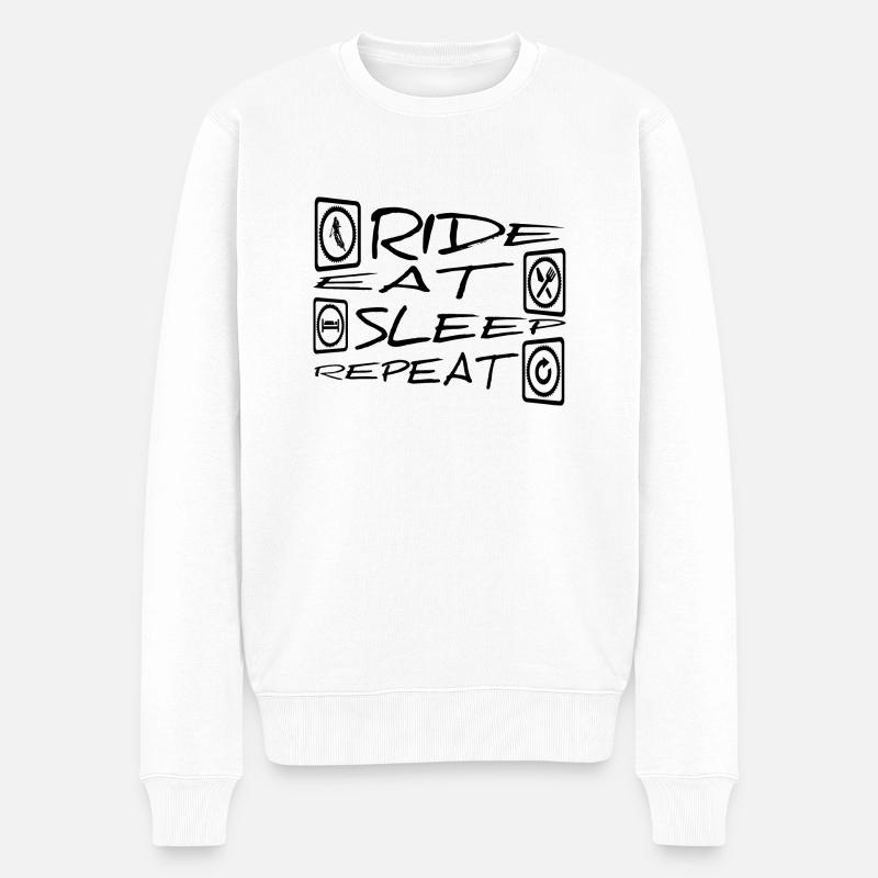 Ride Eat Sleep Repeat - Männer Premium Bio Pullover - Weiß