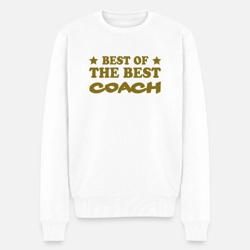 DER BESTE DER BESTEN COACH - Männer Premium Bio Pullover - Weiß
