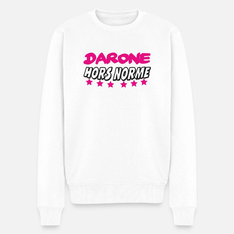 DARONE AUSSERGEWÖHNLICH - Männer Premium Bio Pullover - Weiß
