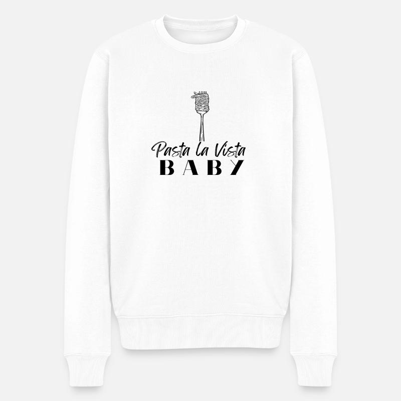 Pasta La Vista Baby - Männer Premium Bio Pullover - Weiß