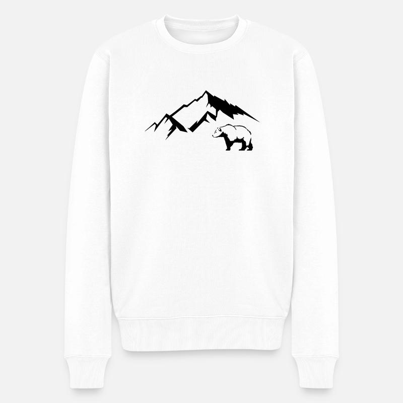 bär berge - Männer Premium Bio Pullover - Weiß