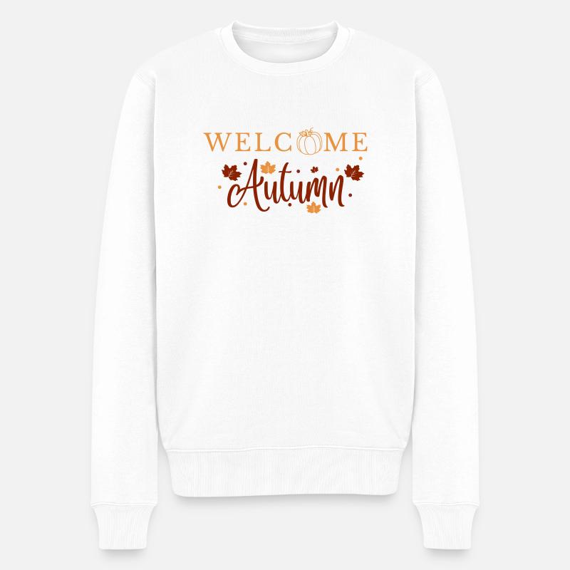 Welcome Autumn - Männer Premium Bio Pullover - Weiß