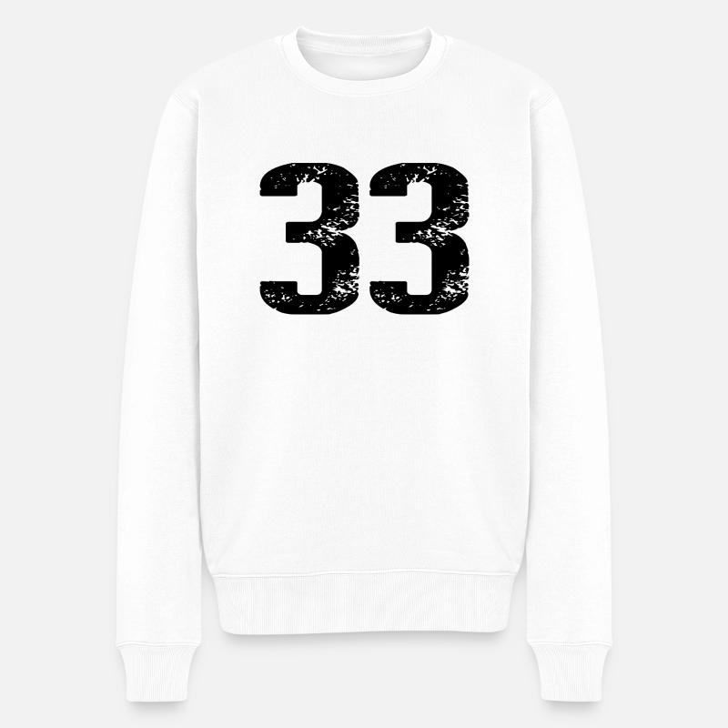 33 Zahl Trikot - Männer Premium Bio Pullover - Weiß