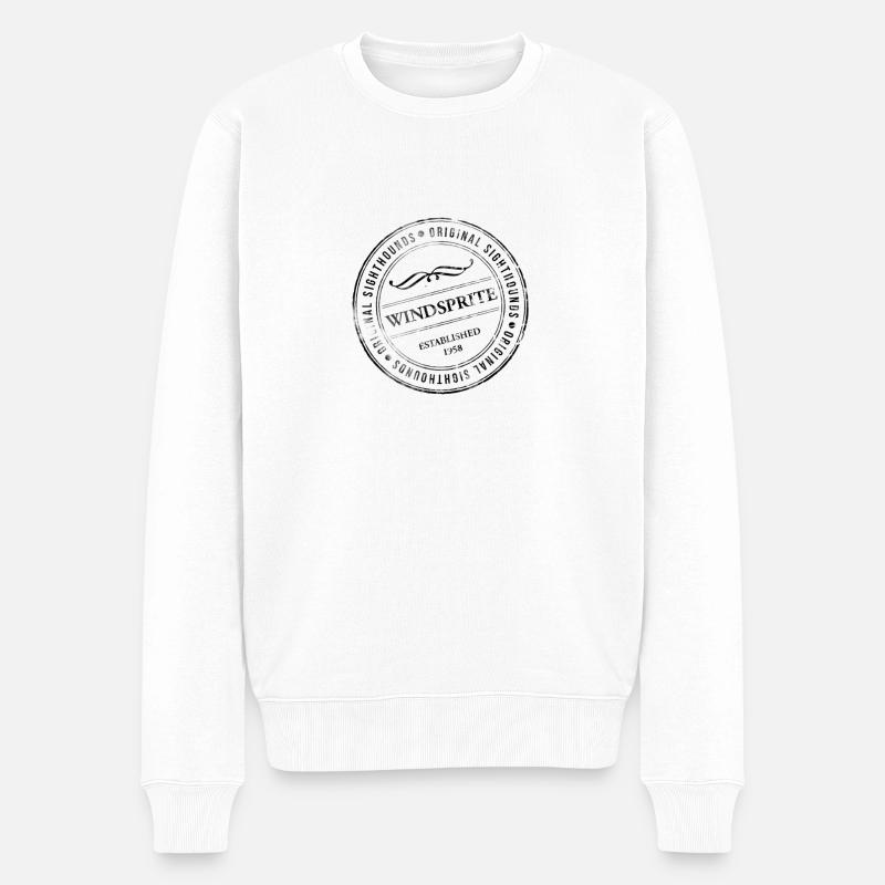 Windsprite Rubber Stamp - Männer Premium Bio Pullover - Weiß