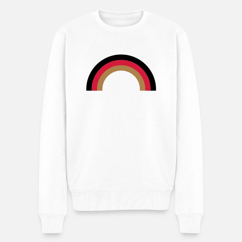 regenbogen_deutsch - Männer Premium Bio Pullover - Weiß