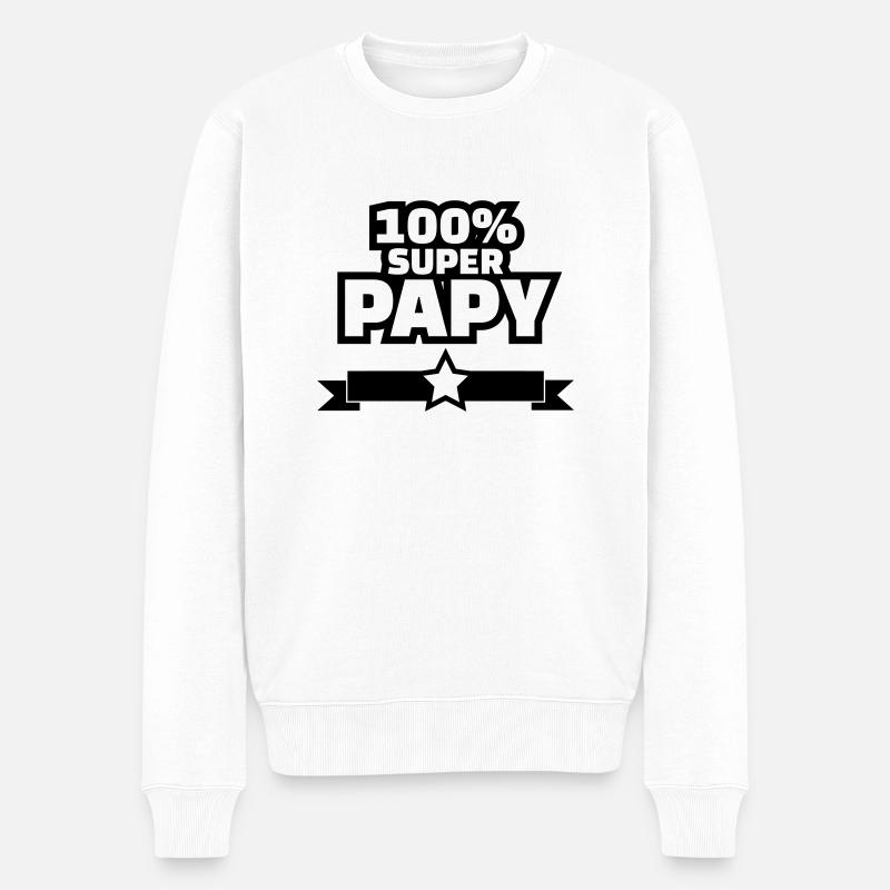 100% super papy - Pull Premium bio Homme - blanc
