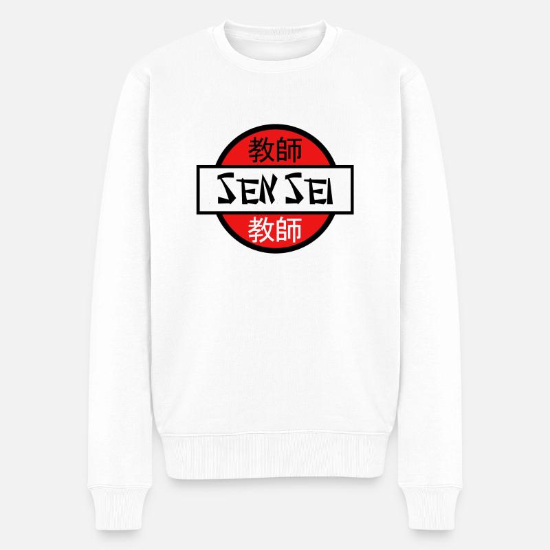 SENSEI - Männer Premium Bio Pullover - Weiß