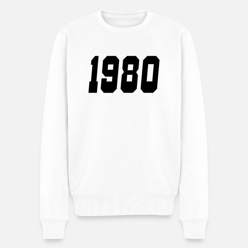 1980 - Männer Premium Bio Pullover - Weiß