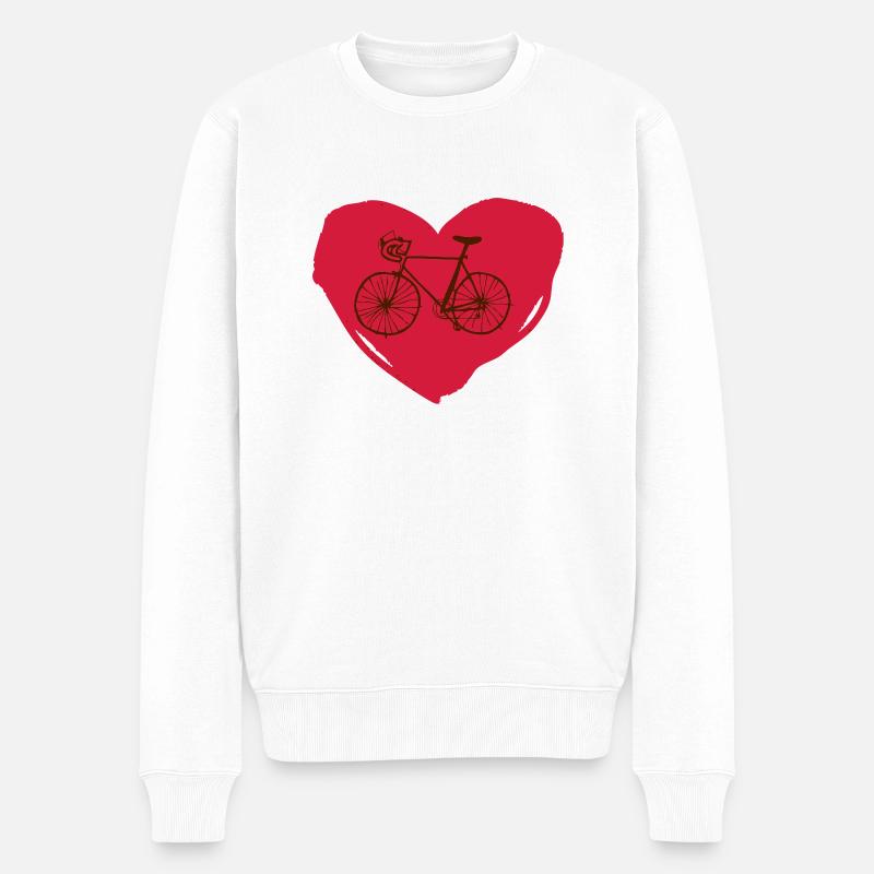 love_bike - Männer Premium Bio Pullover - Weiß