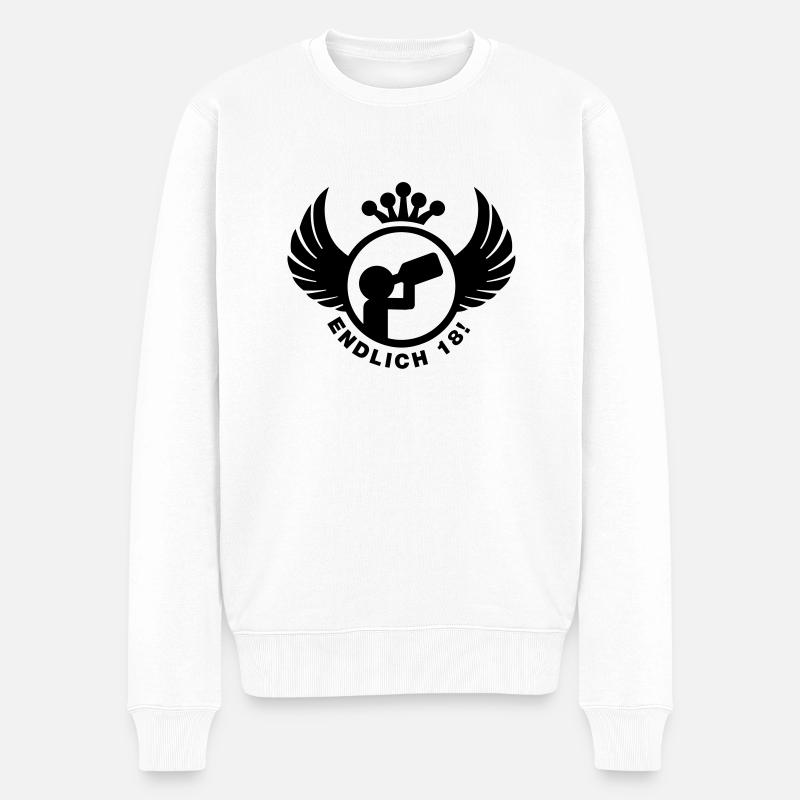 Endlich 18! Design - Männer Premium Bio Pullover - Weiß