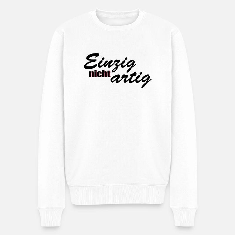 einzig nicht artig - Männer Premium Bio Pullover - Weiß