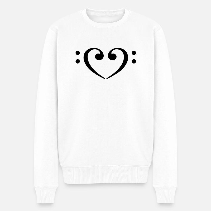 bass heart, dj - Männer Premium Bio Pullover - Weiß