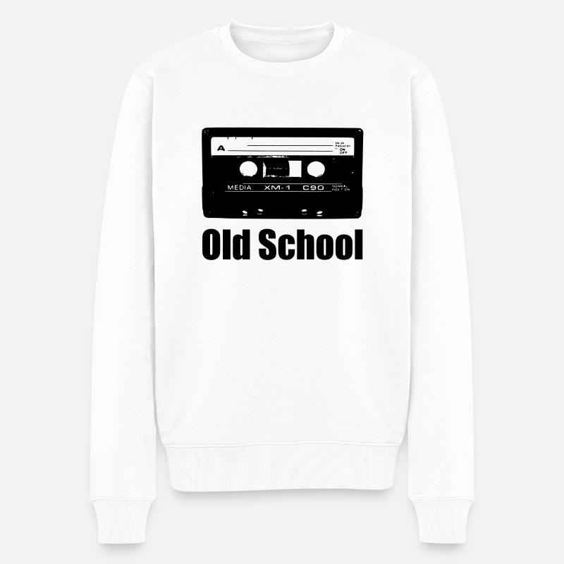 old school - Männer Premium Bio Pullover - Weiß