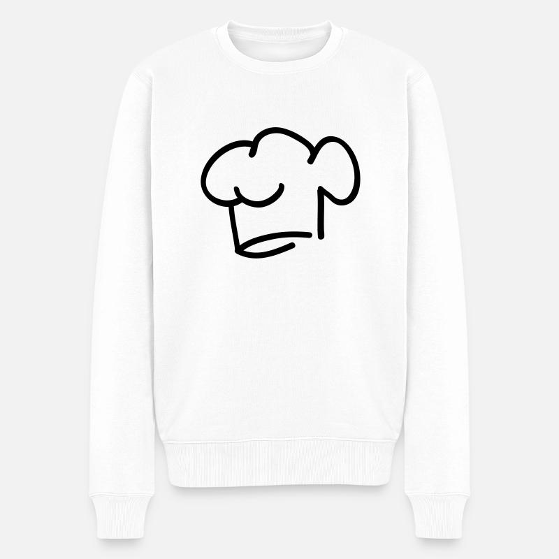 koch_muetze__f1 - Männer Premium Bio Pullover - Weiß