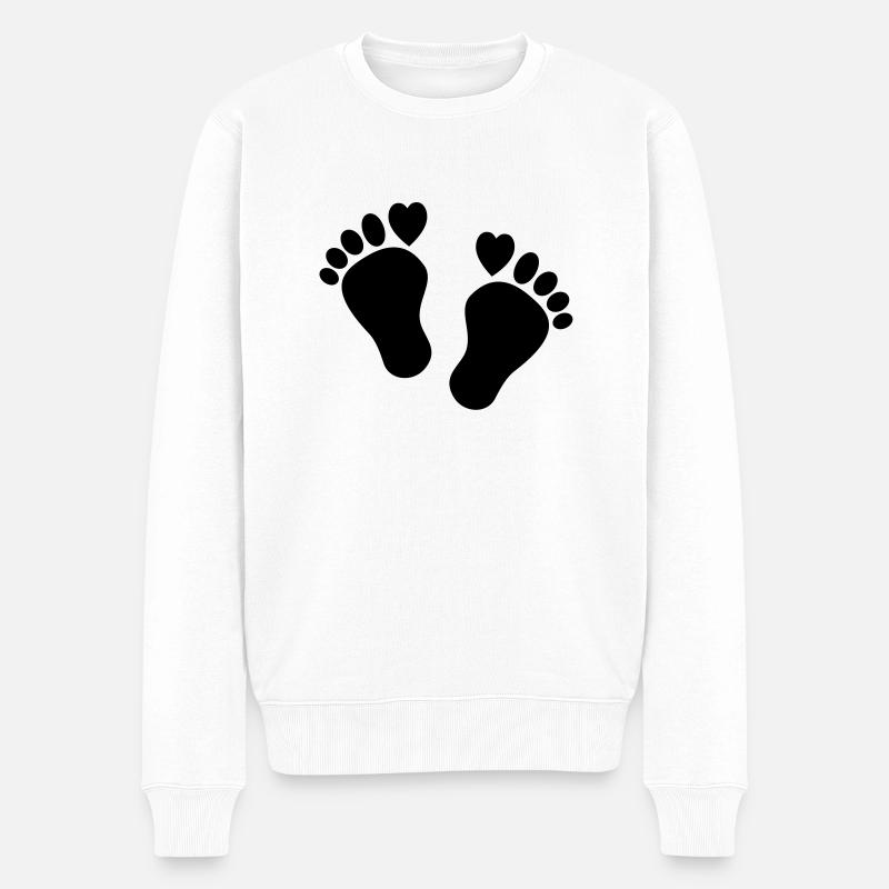fuesse_herz__f1 - Männer Premium Bio Pullover - Weiß