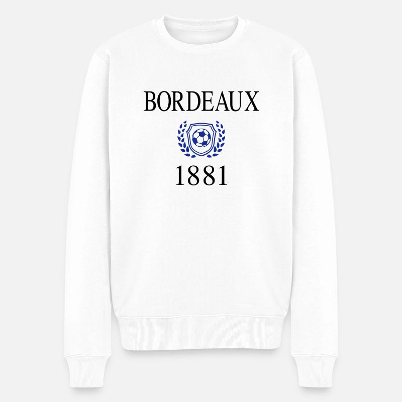 Bordeaux 1881 Herkunft - Männer Premium Bio Pullover - Weiß